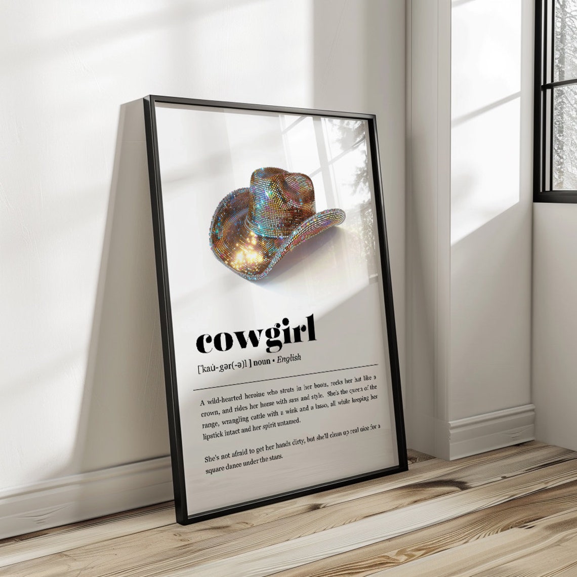 Cowgirl Definition Poster Western Wall Art Print Trendy House Poster Cowgirl Print Vintage Retro Art - Image 2