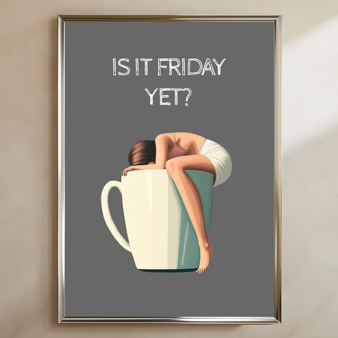Modern Coffee Area Decoration Idea Funny Saying Art Print