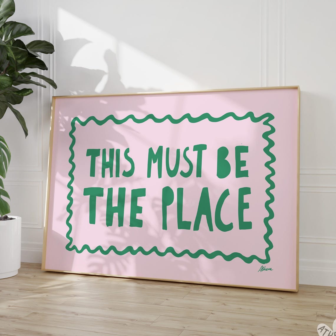 Pink And Green Dorm Room Wall Art Print