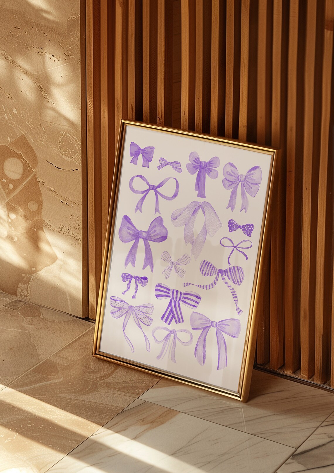 Lilac Purple Watercolor Bow Collection Aesthetic Room Art Poster