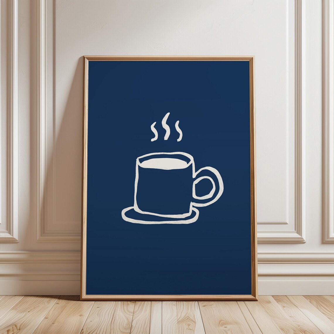 Kitchen Coffee Bar Wall Art Print, Navy Blue - Image 2