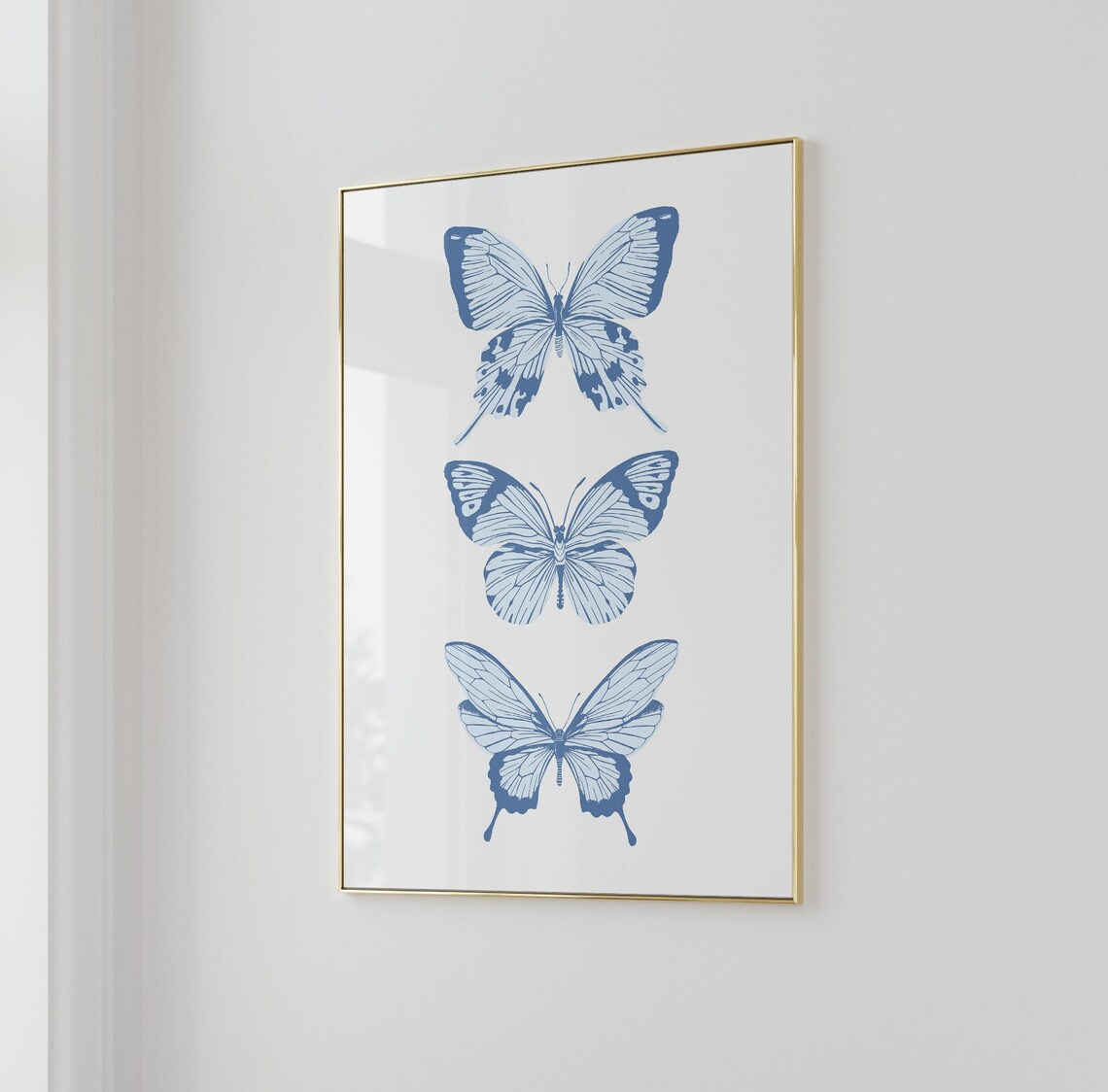 Butterfly Wall Art, Blue Aesthetic Trendy Decor - Image 2