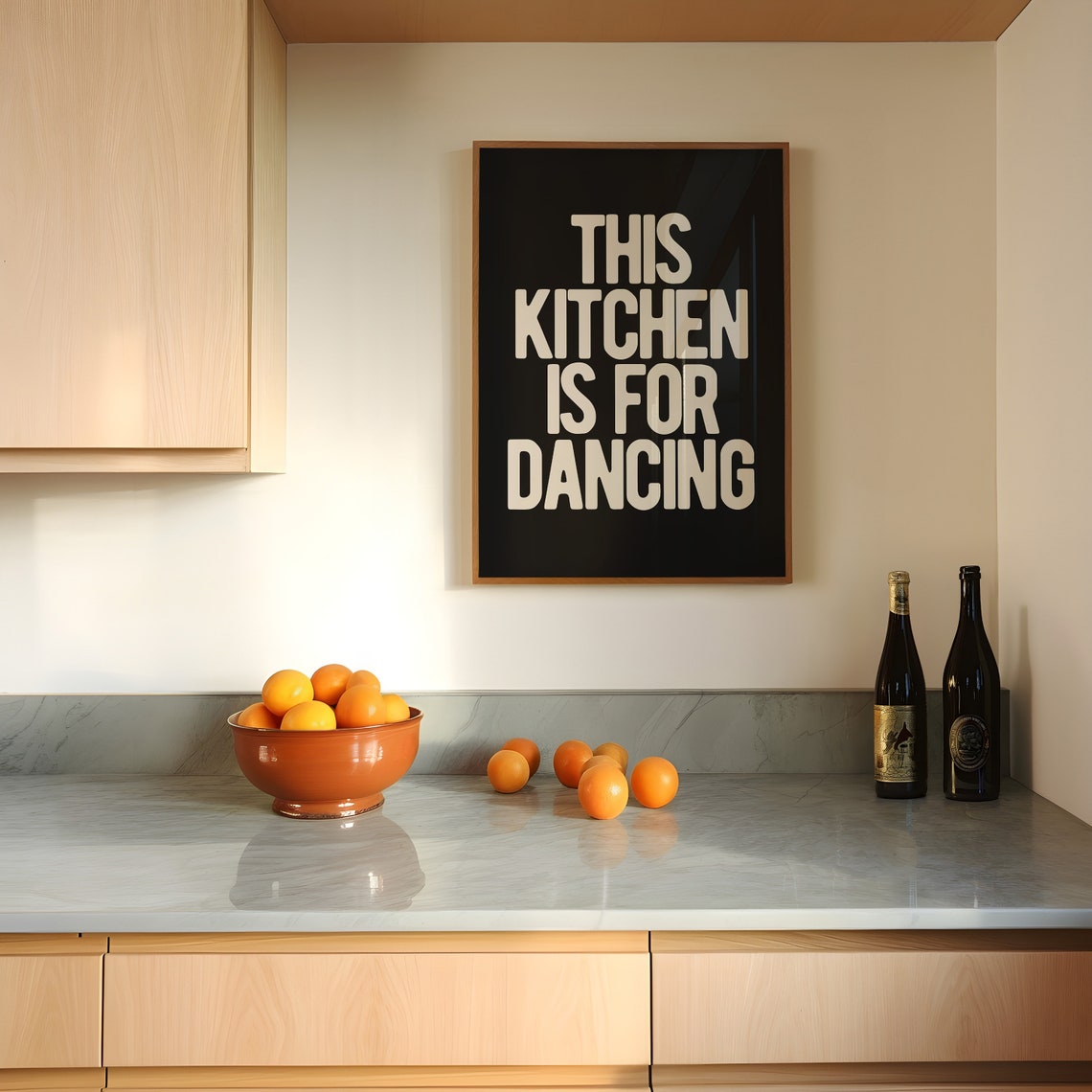 This Kitchen Is For Dancing Bold Black White Kitchen Typography Poster - Image 3
