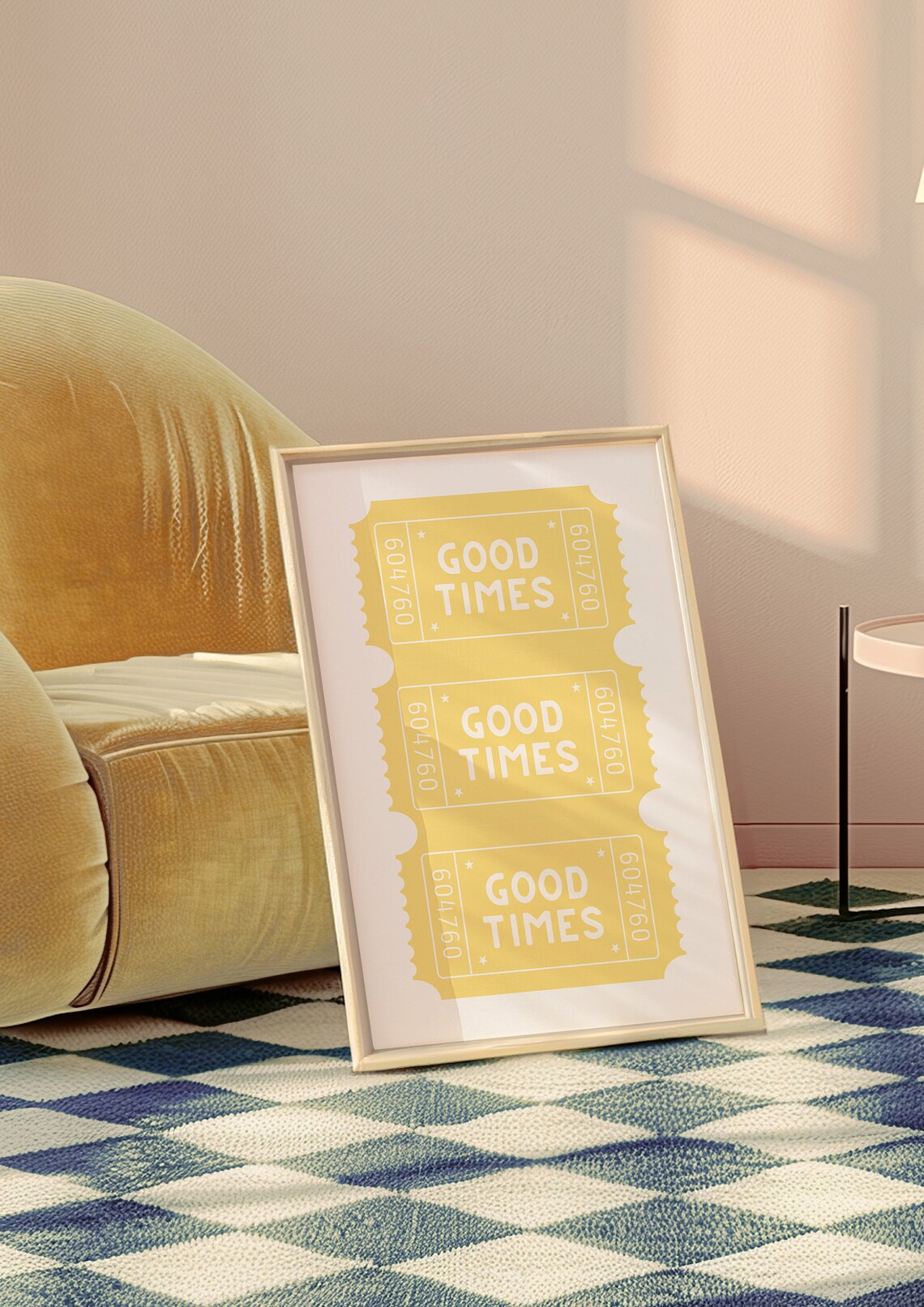 Good Times Yellow Art Print, Preppy Dorm Decor