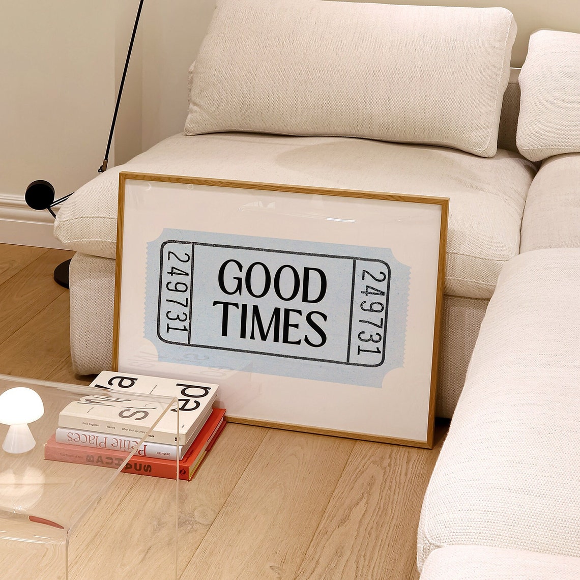 Good Times Single Light Blue Ticket Stub Vintage Quote Wall Poster - Image 3