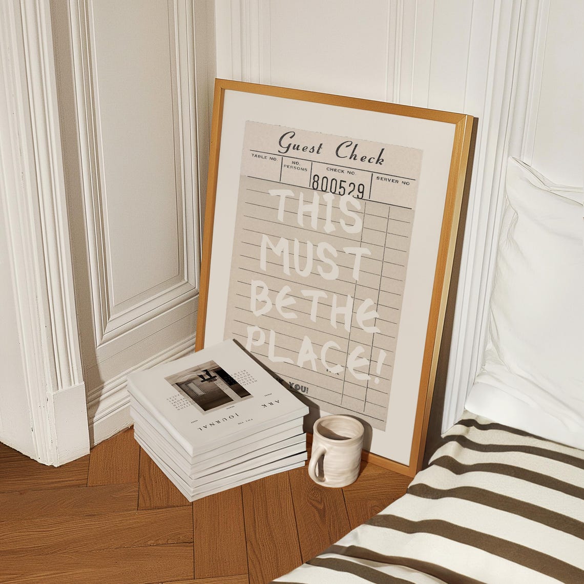 This Must Be The Place Guest Check Vintage Beige Wall Poster