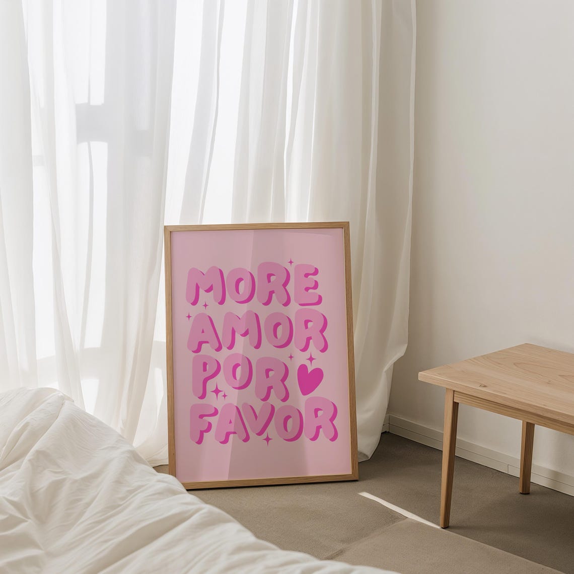 More Amor Por Favor Print Pink Wall Art Trendy Wall Art Preppy Art Prints Cute Dorm Decor Teen Girl Room Decor Girly Dorm Poster - Image 2
