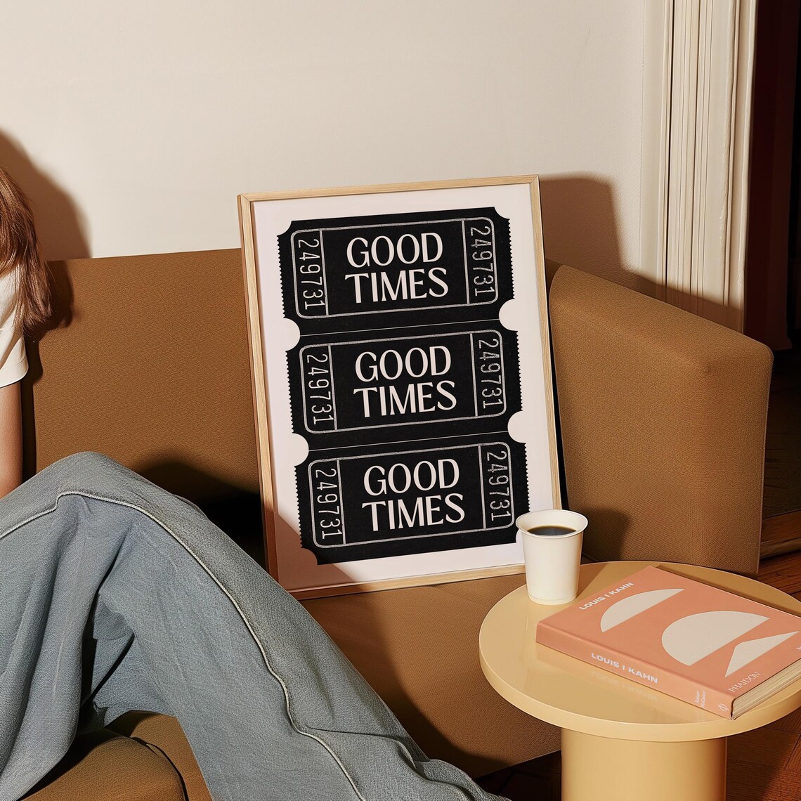 Good Times Retro Ticket Poster, Black and White Print - Image 2