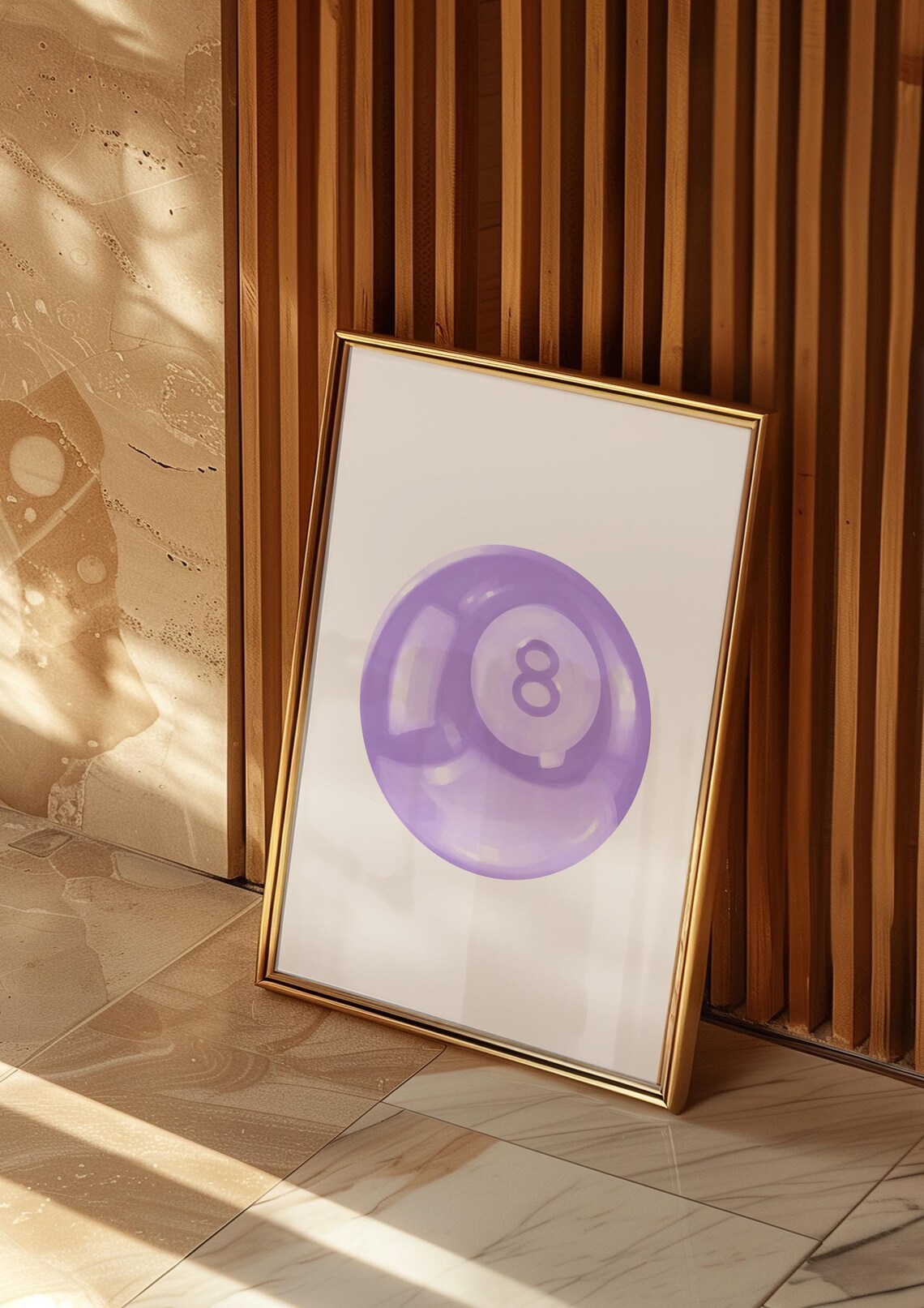 Lilac Purple 8 Ball Soft Watercolor Preppy Trendy Wall Poster