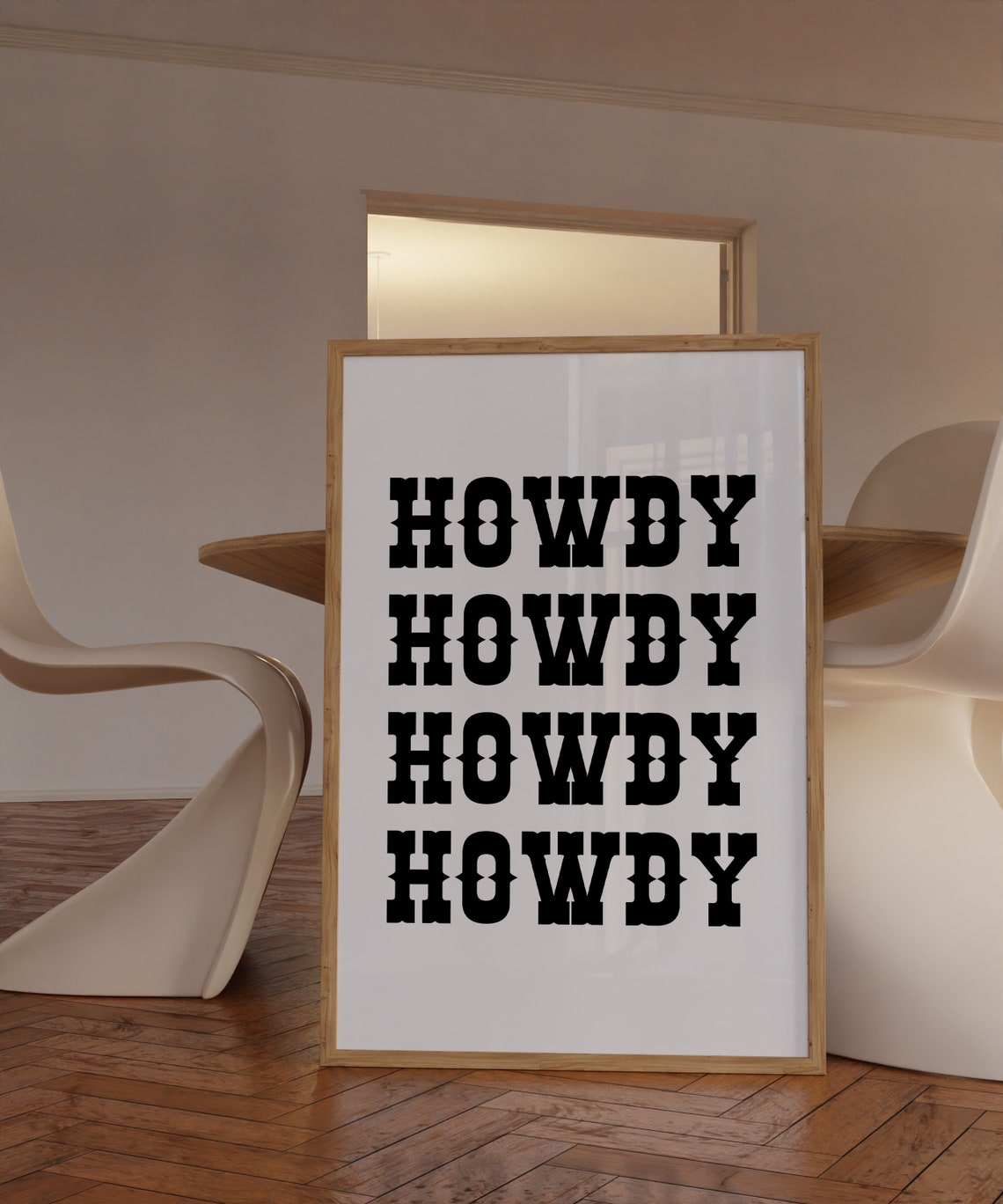 Howdy Howdy Howdy Howdy Bold Western Typography Stacked Quote Poster - Image 2