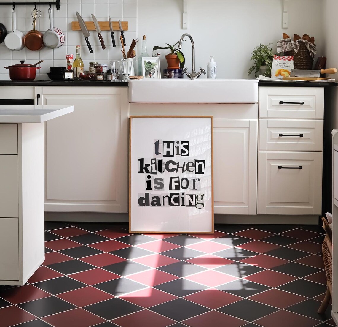 This Kitchen Is For Dancing Typography, Retro Art Print - Image 4