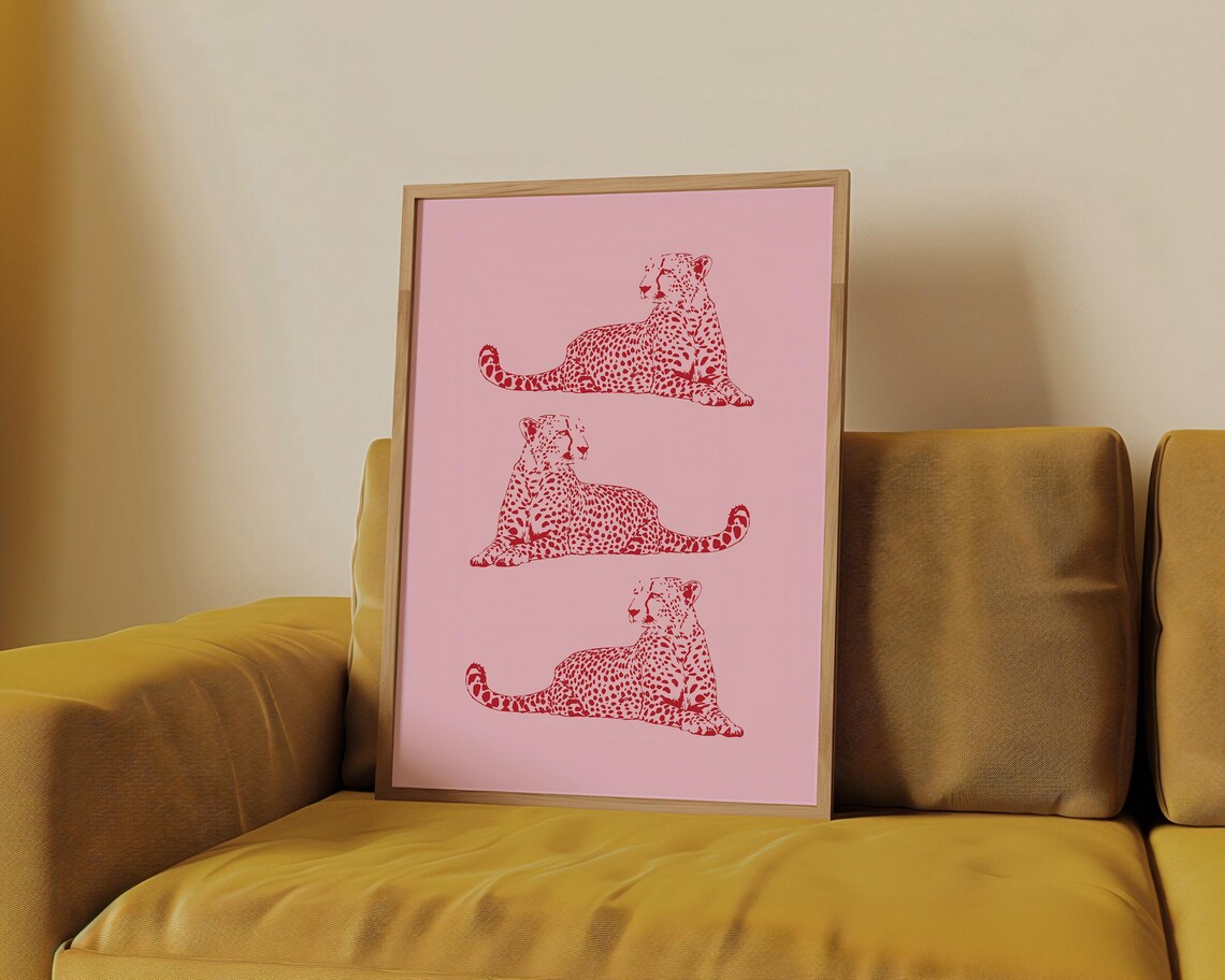 Cheetah Wall Art, Trendy Aesthetic Room Poster