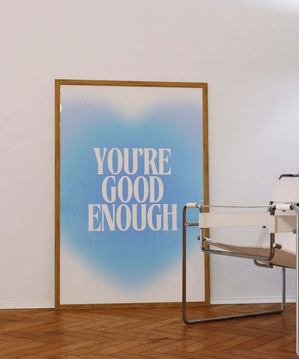 You Are Good Enough Blue Aura Gradient Affirmation Typography Poster - Image 2