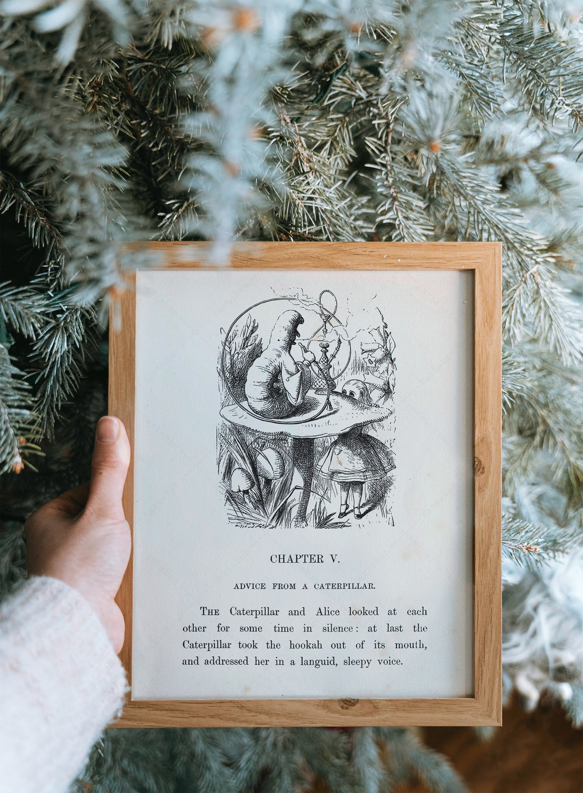Alice in Wonderland Chapter V Advice from a Caterpillar Book Art Print - Image 4