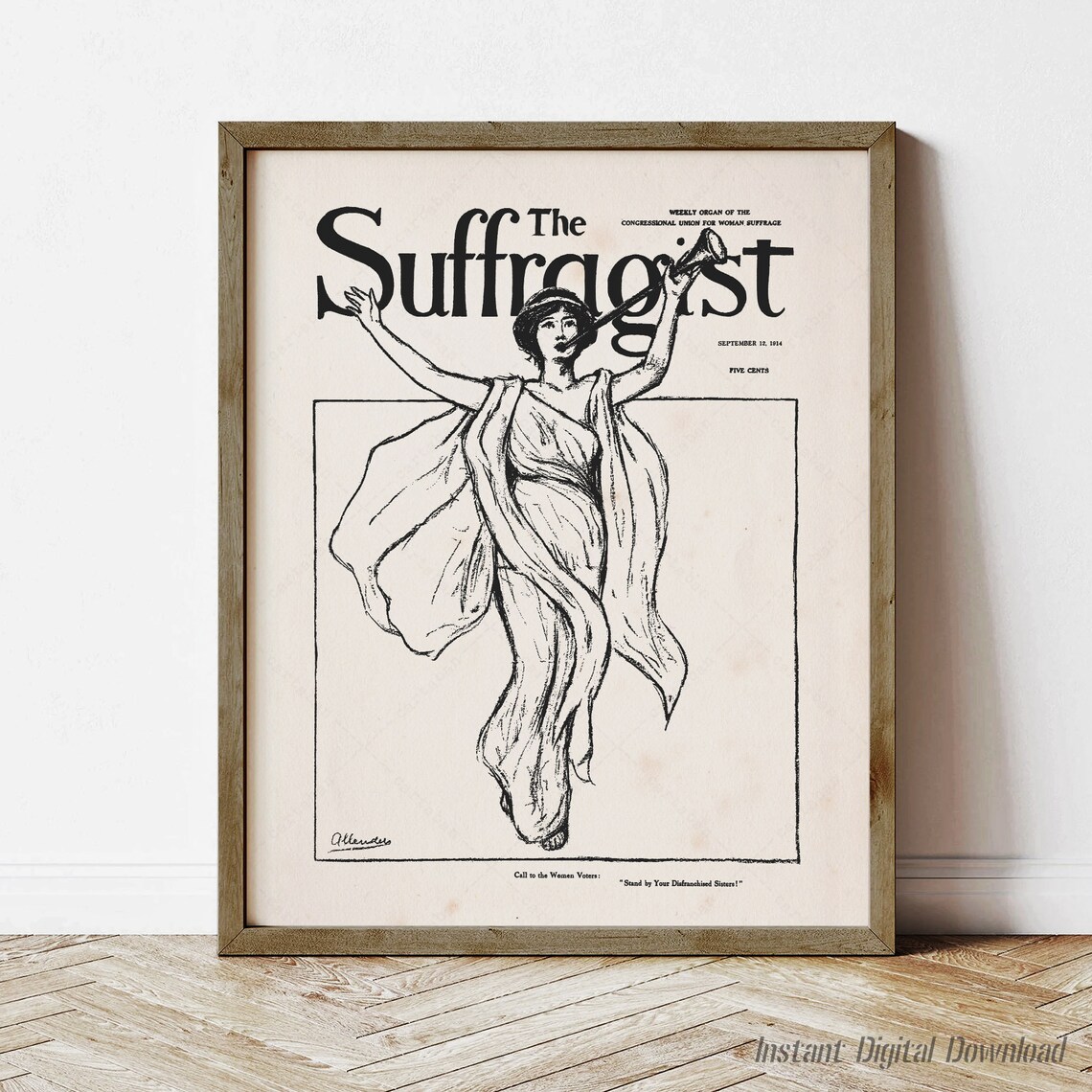 The Suffragist 1914 Cover Woman Suffrage Vintage Feminist Poster Print