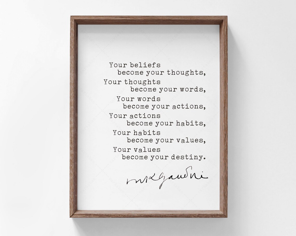 Mahatma Gandhi Quote Motivation Poster Art Print