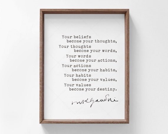Mahatma Gandhi Quote Motivation Poster Art Print