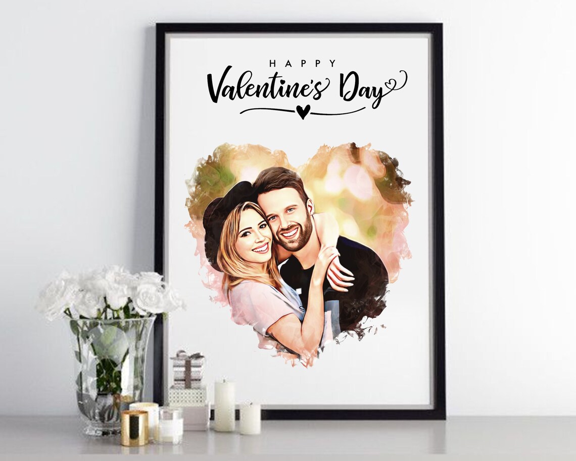 I Love You to the Moon and Back Sweet Couple Portrait Love Poster - Image 6