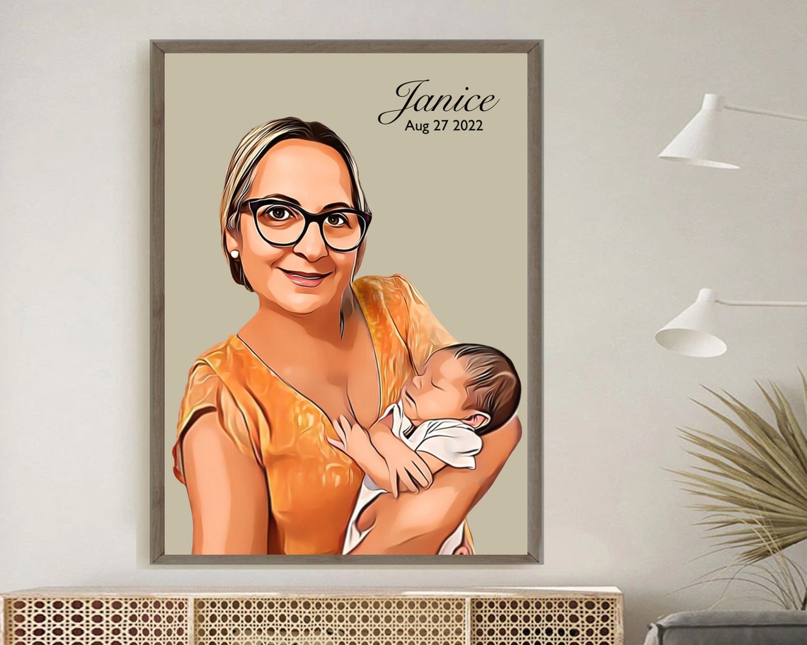 Joyful Mother Lifting Her Laughing Son Cartoon Pop Art Family Poster - Image 6