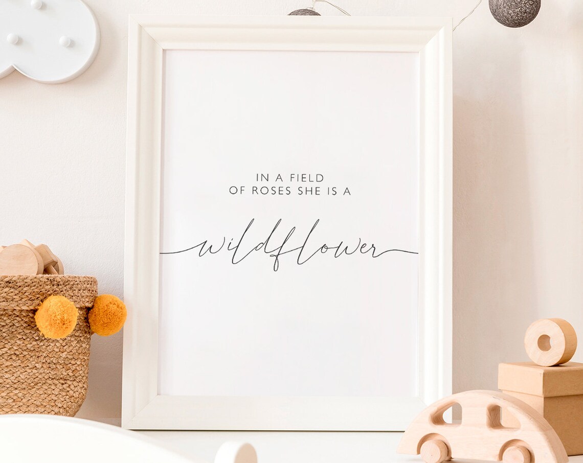 She Is A Wildflower Girl Nursery Quote Print - Image 3