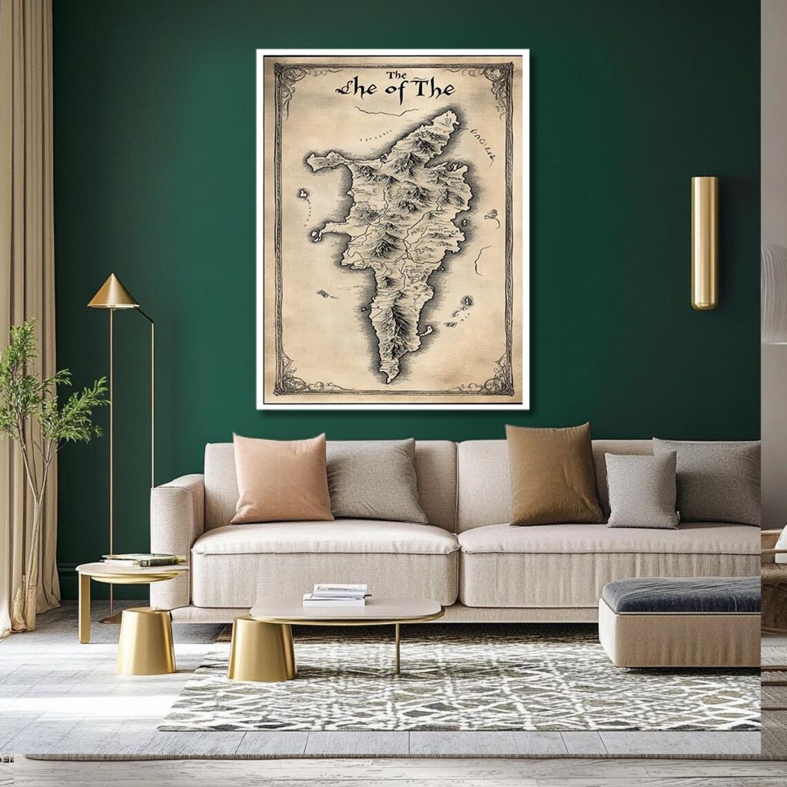 Vintage Fantasy Island Map She of The Antique Cartography Print - Image 2