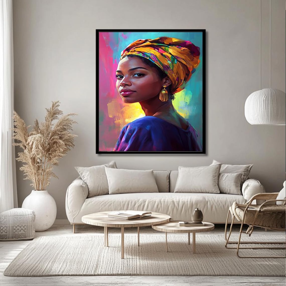 Vibrant African Woman Portrait With Colorful Headwrap Poster - Image 2