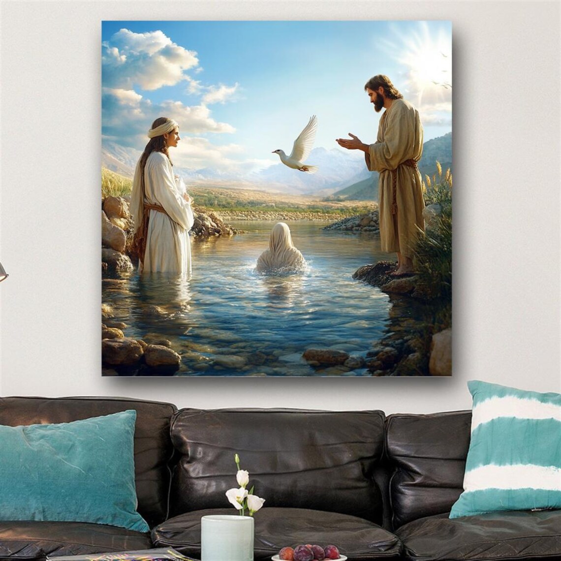 Baptism of Jesus in the River Jordan With Descending Dove Poster - Image 2