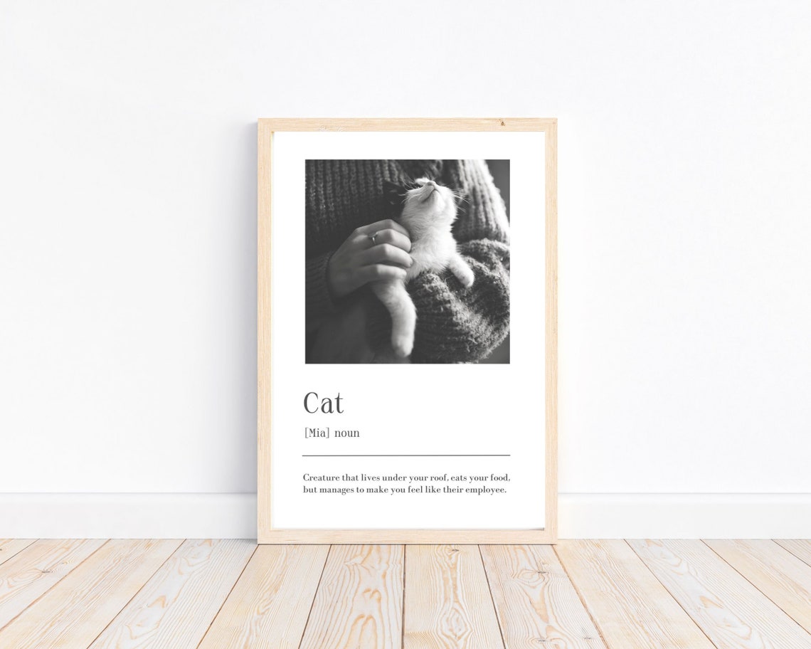 Cat Definition Mia Funny Personalised Pet Lovers Photo Print - Image 2