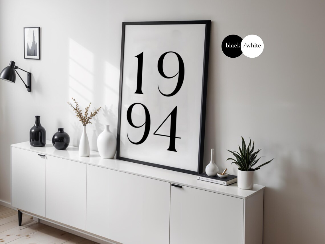 Retro 1994 Birth Year Number Personalized Blue Birthday Poster - Image 5