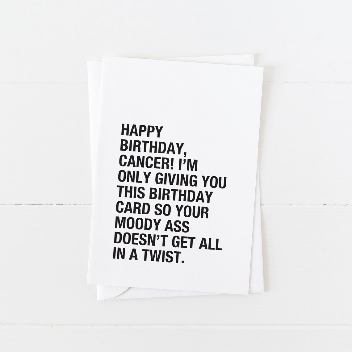 Funny Cancer Zodiac Birthday Card Sarcastic Greeting Message Print