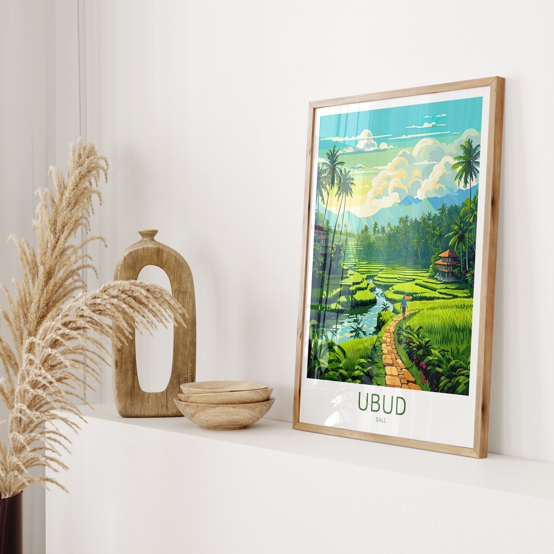 Ubud Travel Poster, Bali Indonesia Art Print - Image 2
