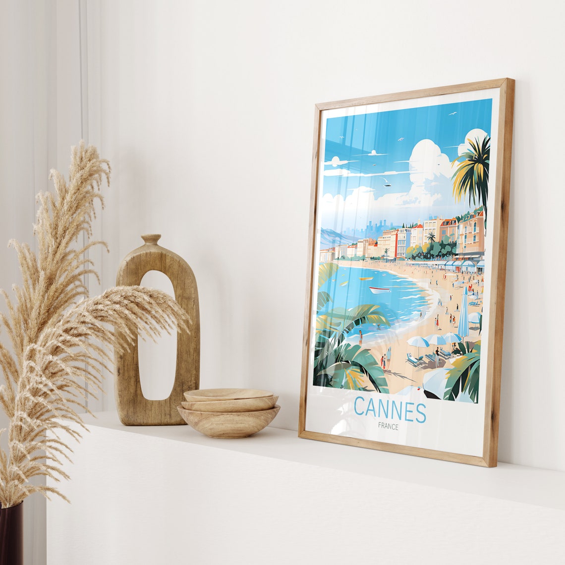 Cannes Travel Poster France Poster Cannes Vintage Poster Travel Poster Cannes Retro Poster Cannes Travel Gift Wall Art Print - Image 2