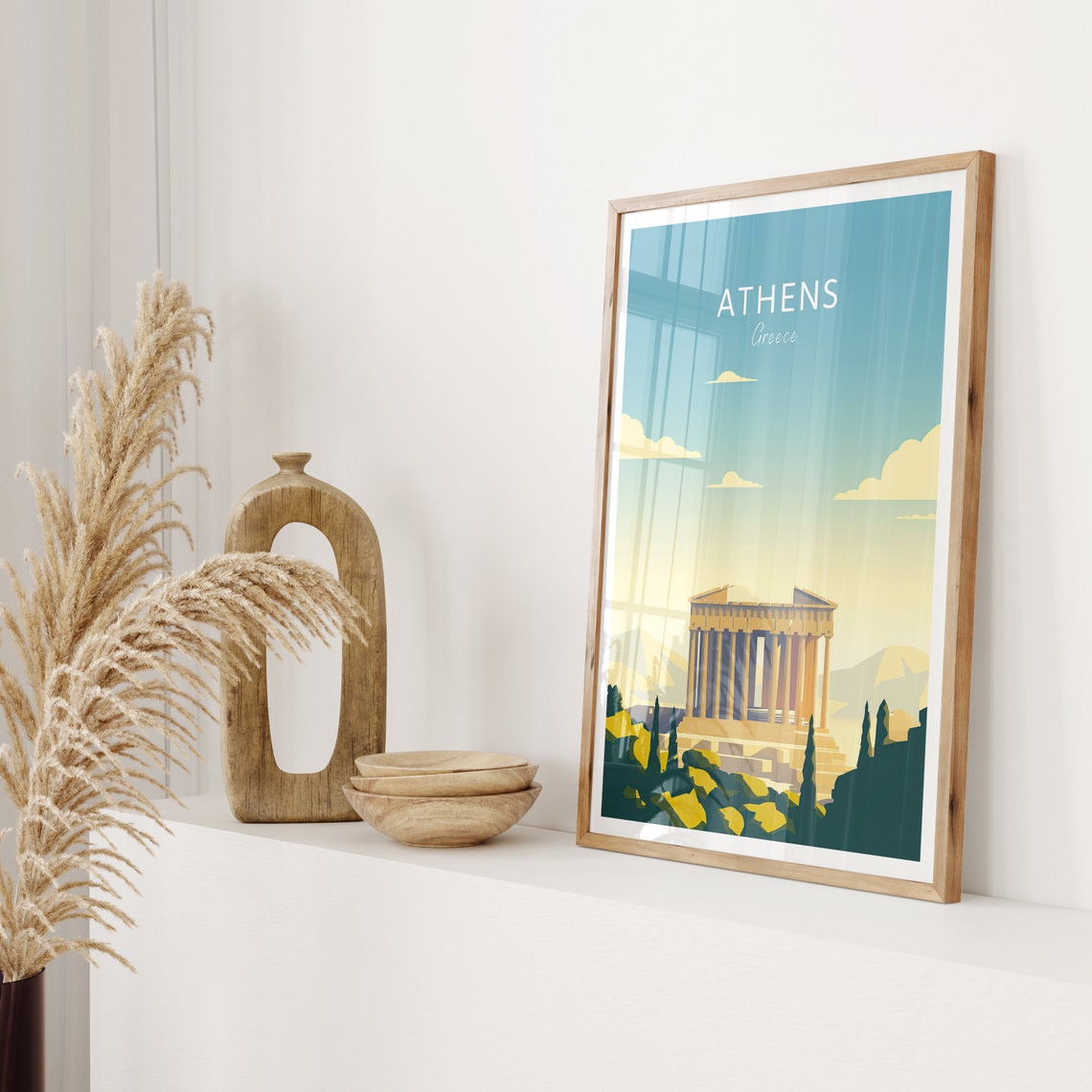 Athens Greece Parthenon Acropolis Landmark Vintage Travel Poster - Image 2