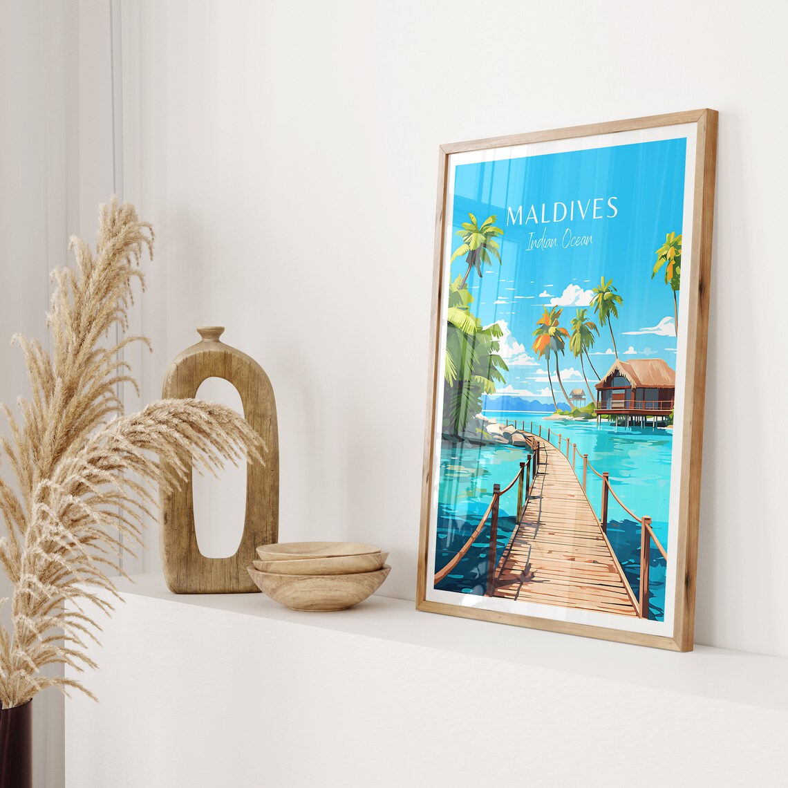 Maldives Travel Poster, Paradise Art Print - Image 2
