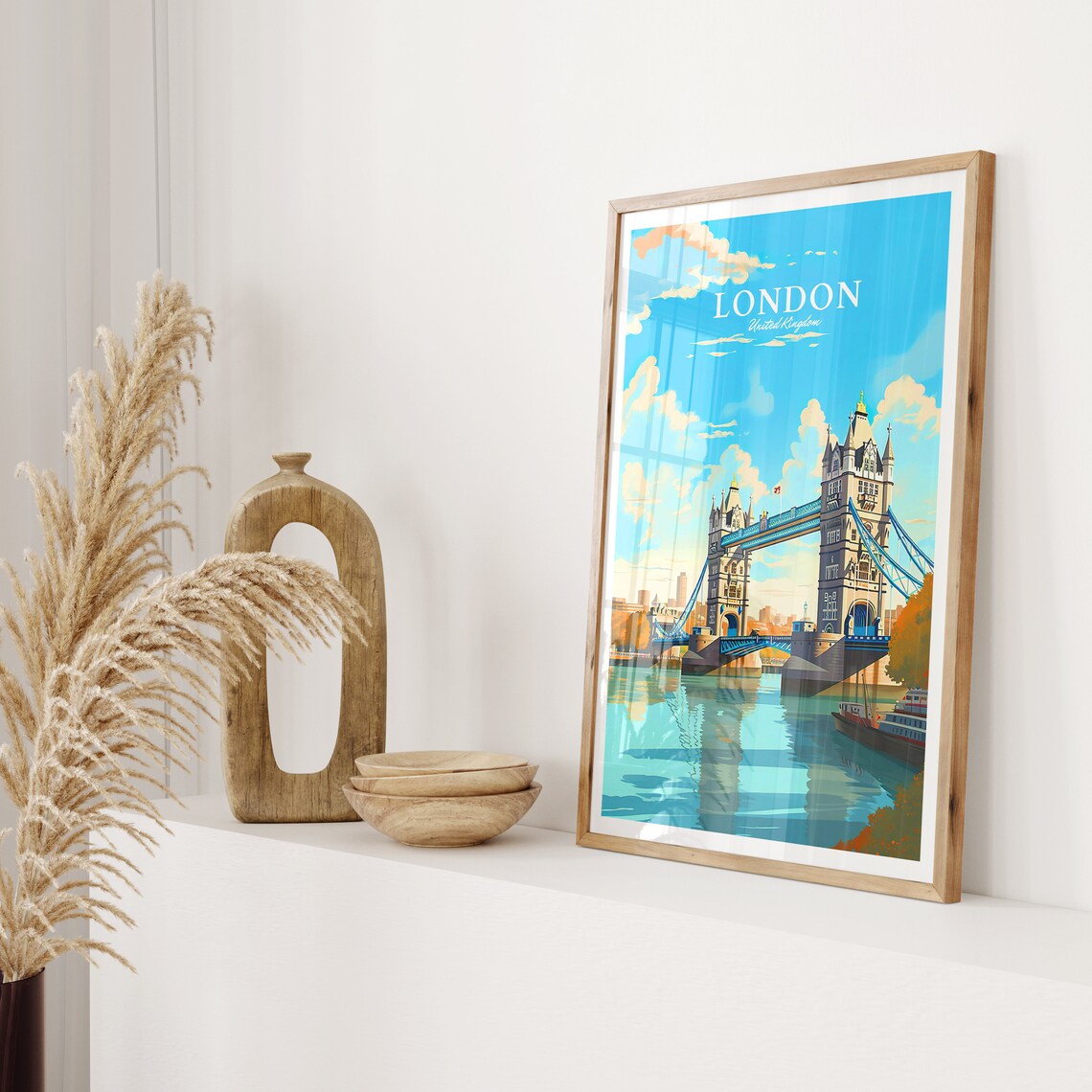 London Travel Poster, Tower Bridge Art Print - Image 2