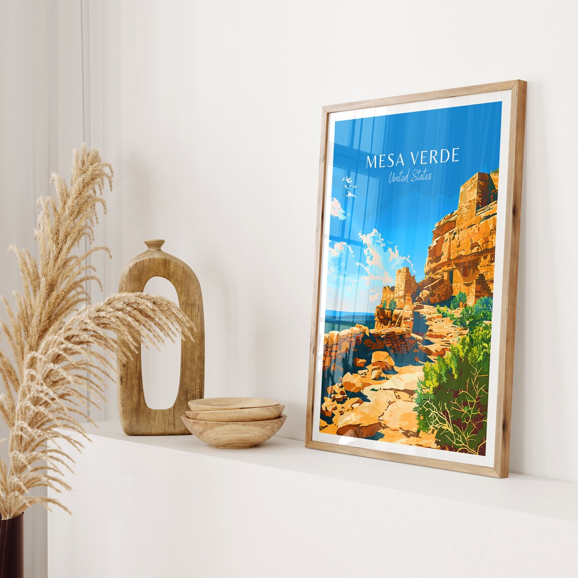 Mesa Verde United States Cliff Dwellings Desert Canyon Travel Poster - Image 2