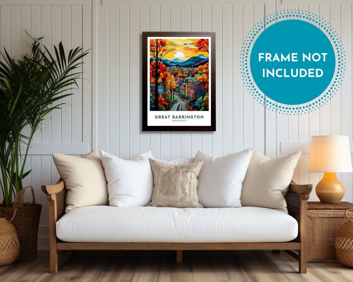 Great Barrington Massachusetts Fall Foliage Valley Travel Poster - Image 2