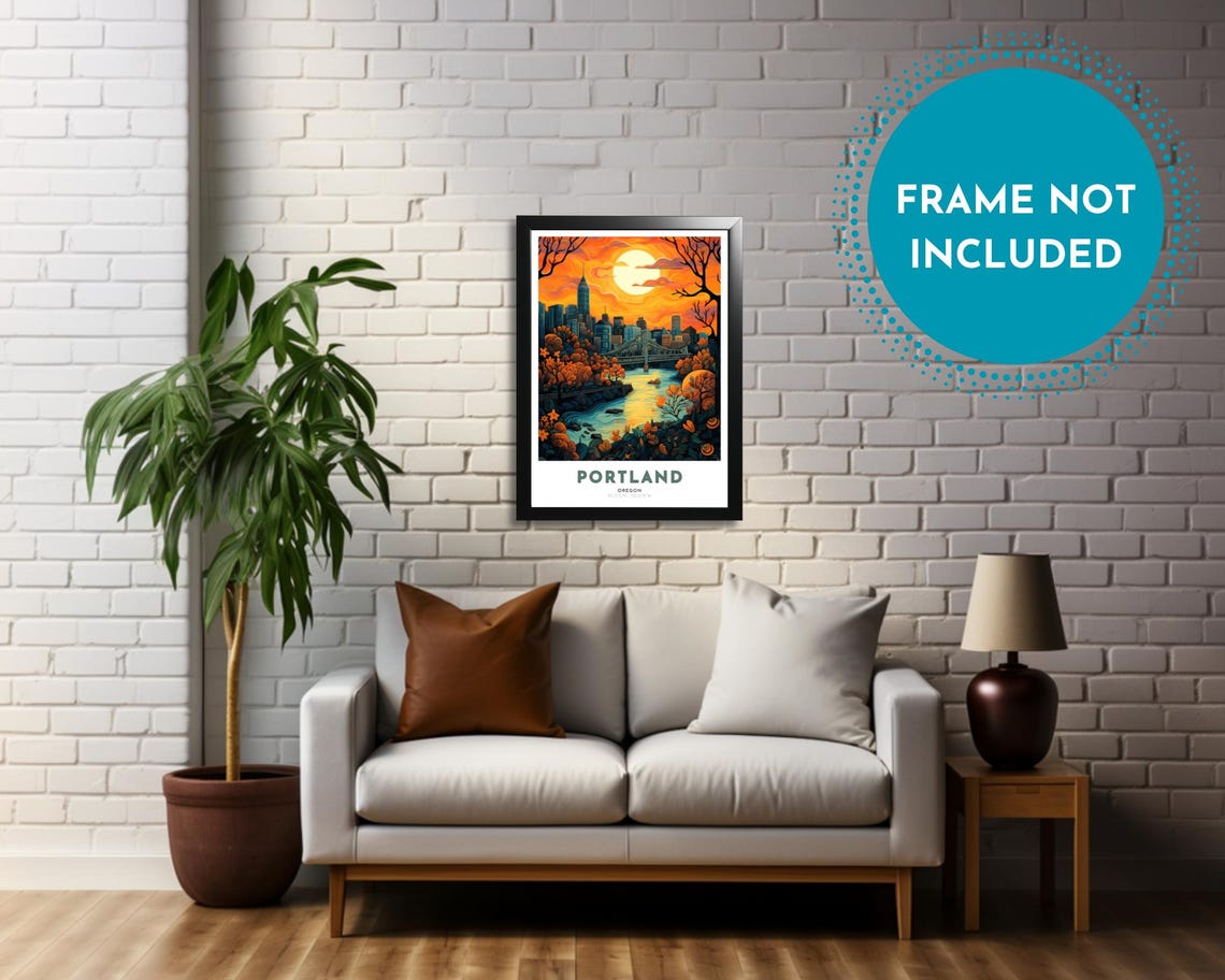 Portland Travel Poster Of Oregon Art Nouveau Gift For Lovers Of Portland Oregon Wall Art Decor Print Of Willamette Painting - Image 4