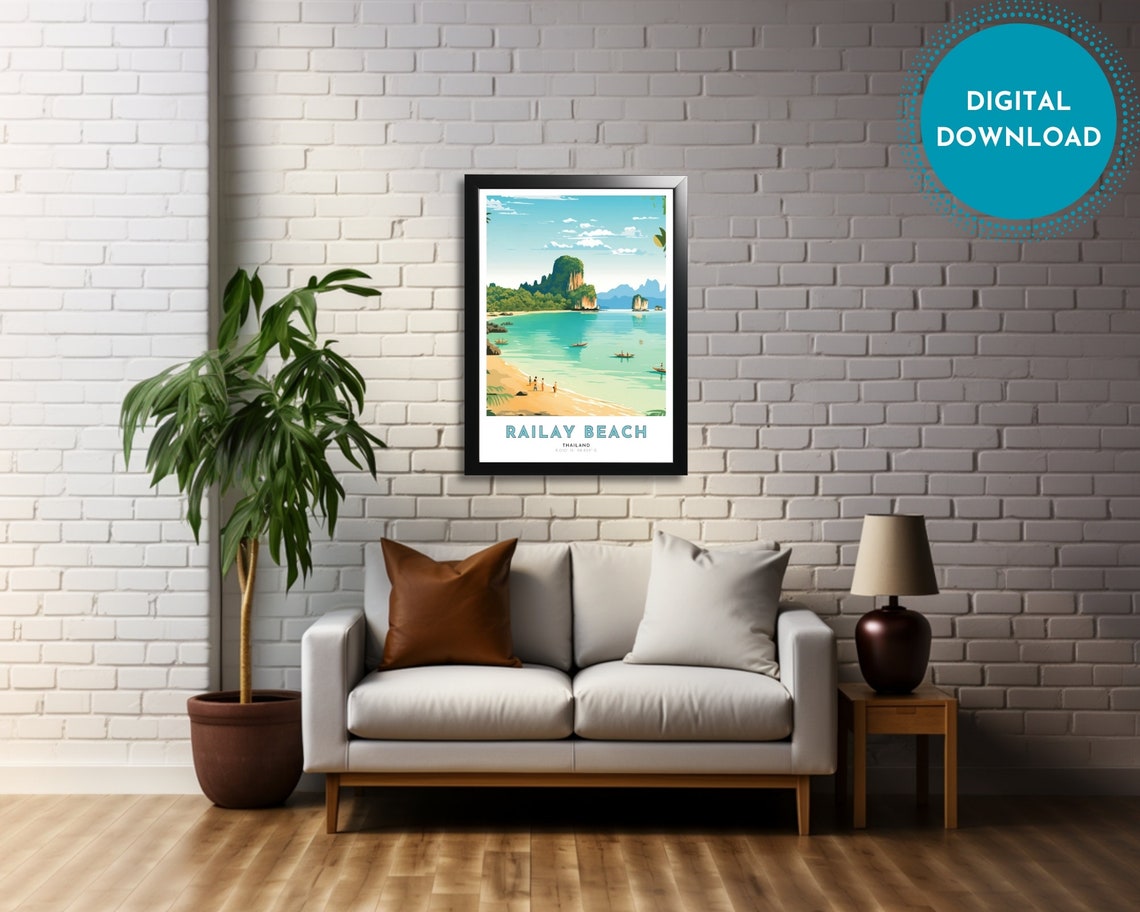 Railay Beach Thailand Karst Cliffs Turquoise Sea Tropical Poster - Image 4