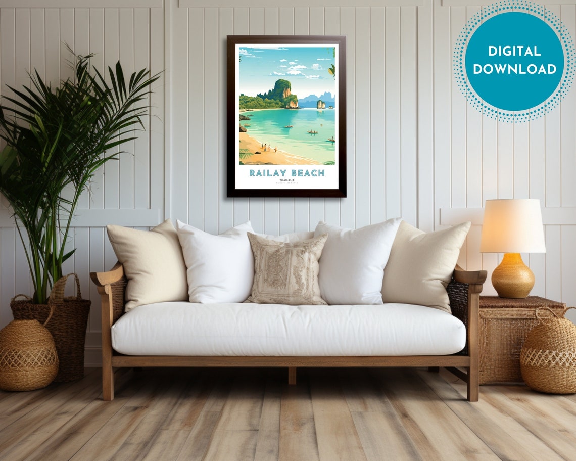 Railay Beach Thailand Karst Cliffs Turquoise Sea Tropical Poster - Image 3