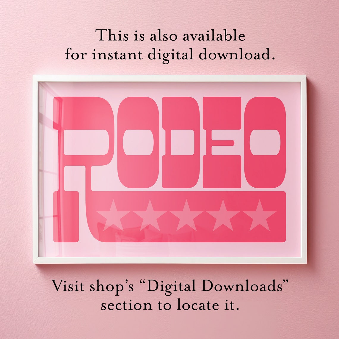 Rodeo Hot Pink Star Western Typography Southern Charm Poster - Image 4