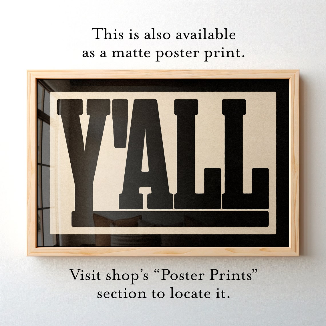 Y'All Black on Cream Bold Slab Typography Modern Farmhouse Print - Image 2