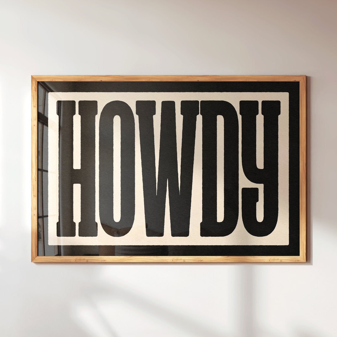 Howdy Bold Black Serif Cream Minimal Typography Modern Print - Image 2