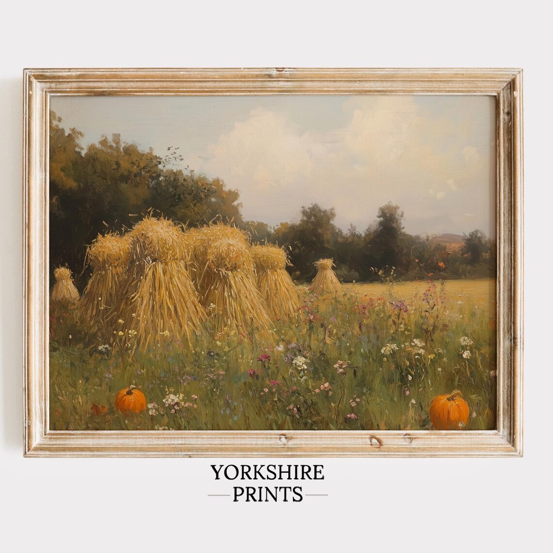 Fall Wildflower Field Landscape, Vintage Autumn Art Print