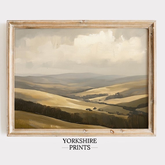 Cozy Landscape Art Vintage Print Country Landscape Painting Rustic Landscape Country Farmhouse Painting Warm Tone Print Art