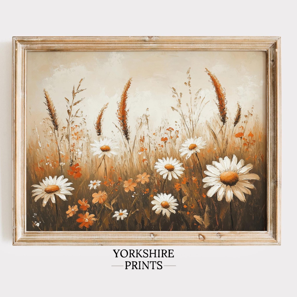 White Daisies And Wildflowers In Golden Summer Meadow Poster Art