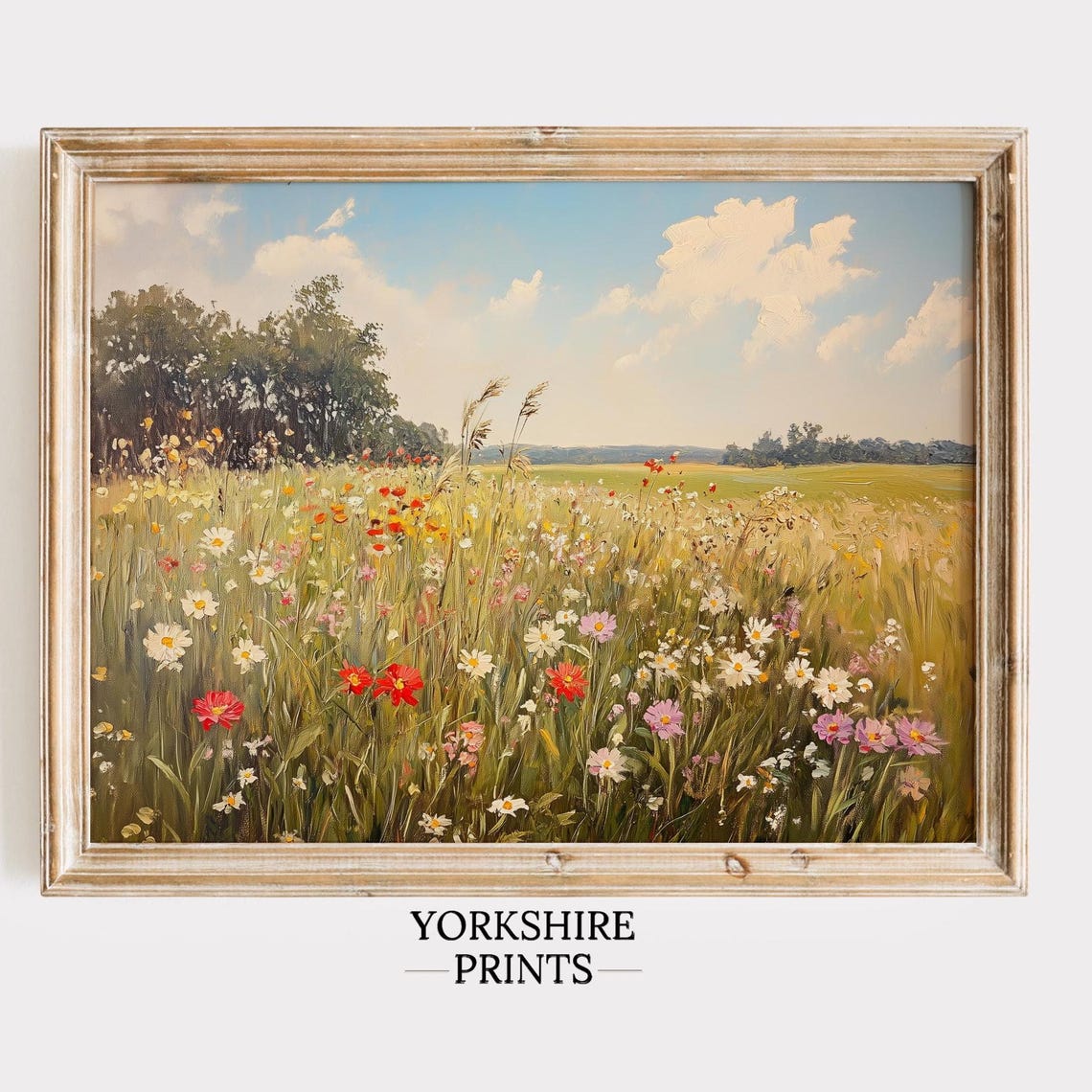 Summer Wildflower Meadow Daisies Poppies Bright Pastoral Poster