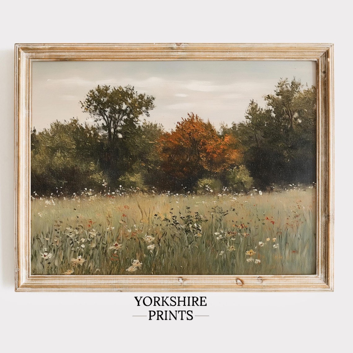 Wildflower Landscape Oil Painting Vintage Wildflower Wall Art Summer Farmhouse Kitchen Decor Vintage Landscape Wall Art Wildflower Print