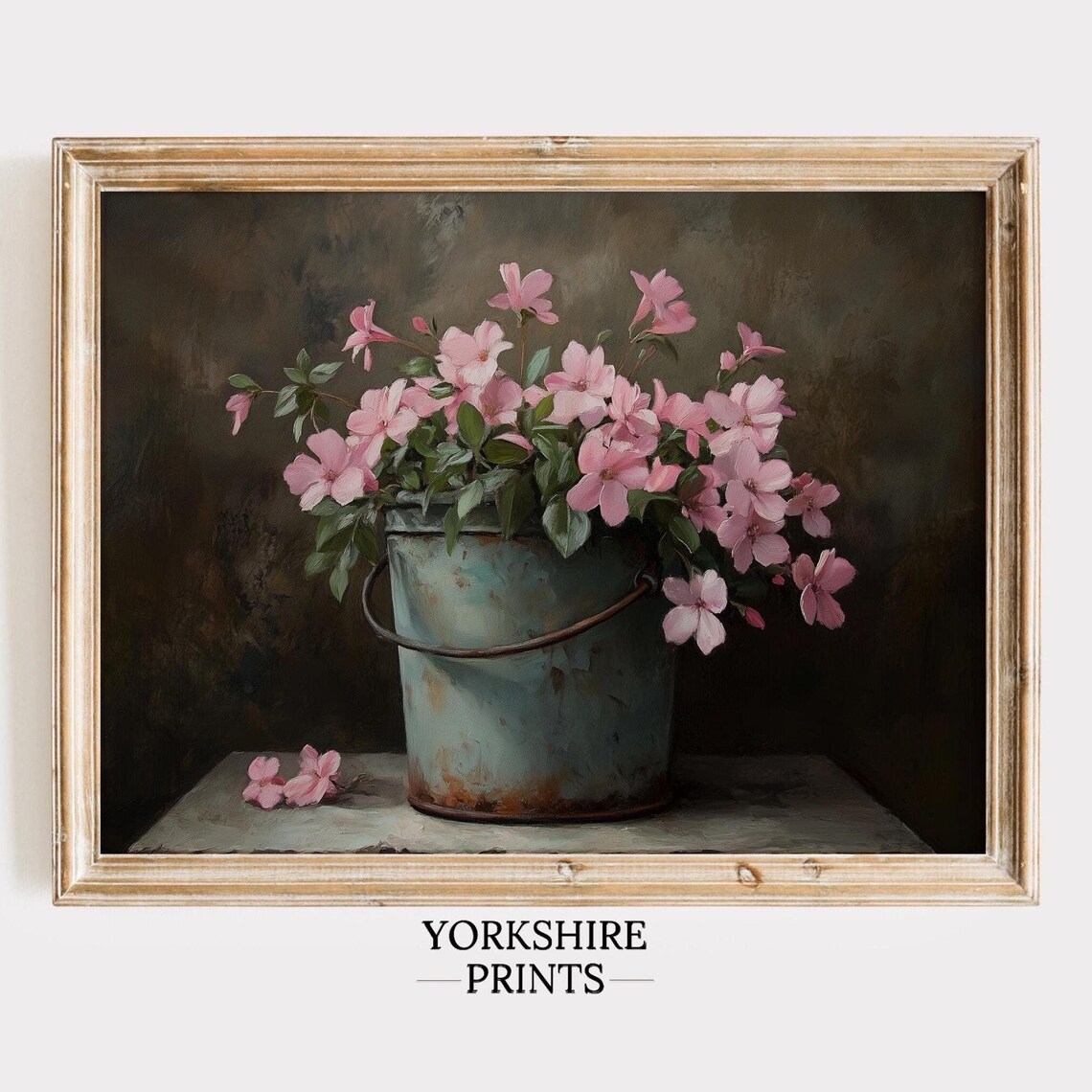 Vintage French Country Moody Floral Art Print