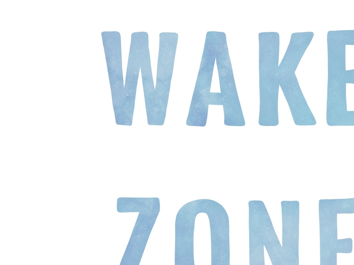 No Wake Zone Minimalist Surf Poster Print - Image 2